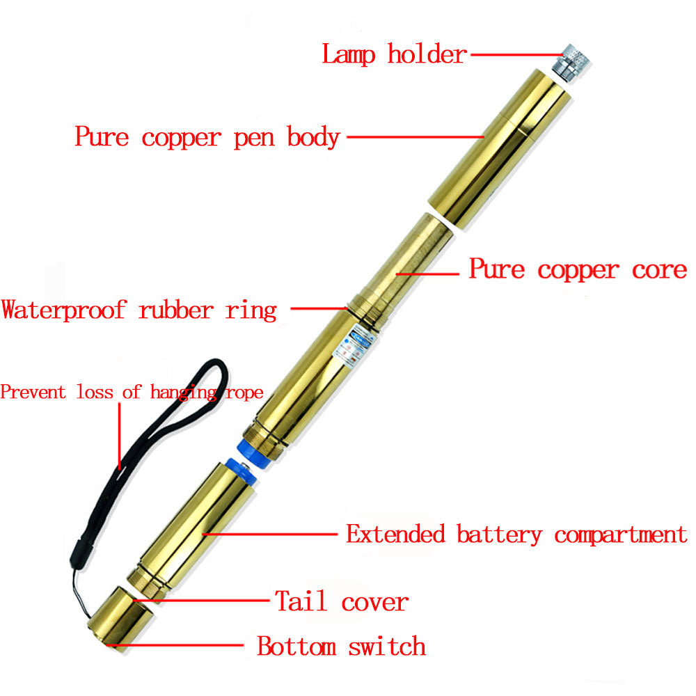 Strong Laser Pointer Lazer Light Pen Laser Pointer Powerful Blue-B008 All copper