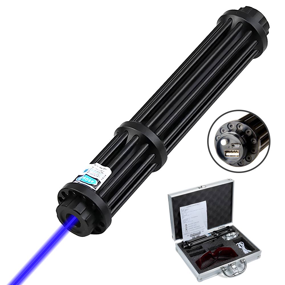 Pointer Laser Blue Laser Pointer 450nm High power laser pointer-B017 USB Long Black