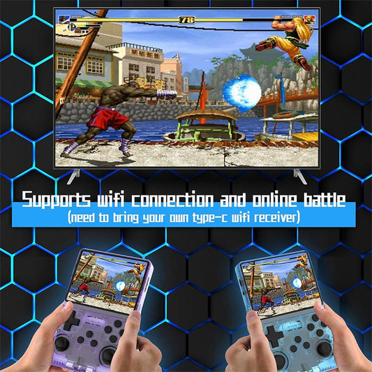 Handheld Game Console RG 406V 4-inch IPS Multi-touch Screen Retro Game Console 128G UFS2.2 Android 13 Retro Emulator RG406V 5500mAh Battery Support 1080p DP Output WIFI Bluetooth