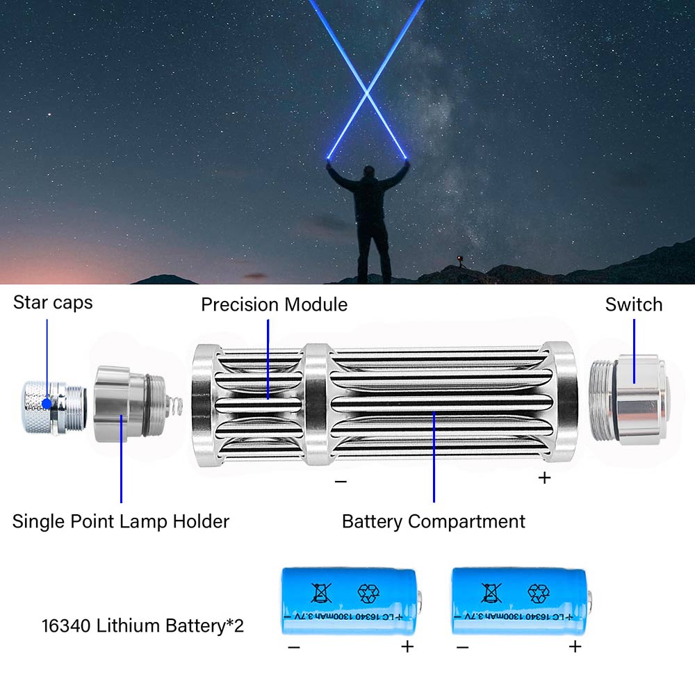 2000m Laser Pointer Powerfull Laser Pointer High Powered Laser Light Pointer-B017 Short battery