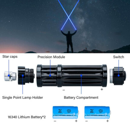 high power blue laser flashlight 5km long distance laser beam laser pen battery