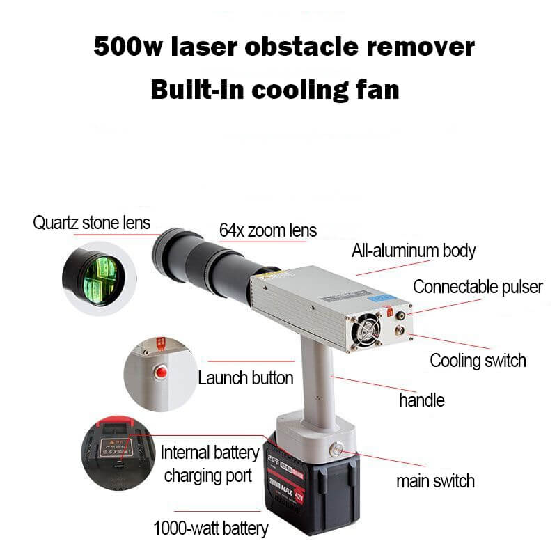 900 1100nm laser obstacle removal instrument handheld pump source 500w laser ignition 70 100 meters 900 1100nm laser obstacle removal instrument handheld pump source 500w laser ignition 70 100 meters