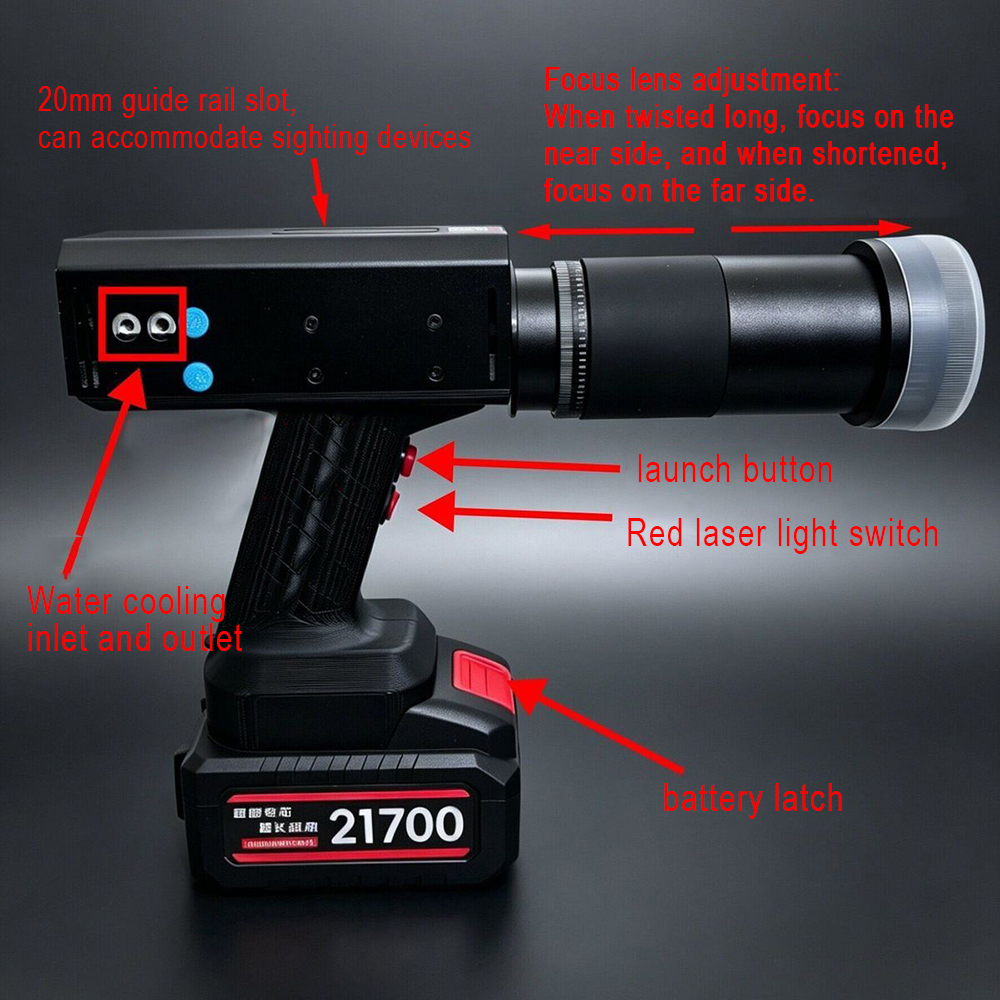 500w ir laser 900 1100nm laser obstacle removal instrument handheld pump source laser ignition 70 100 meters